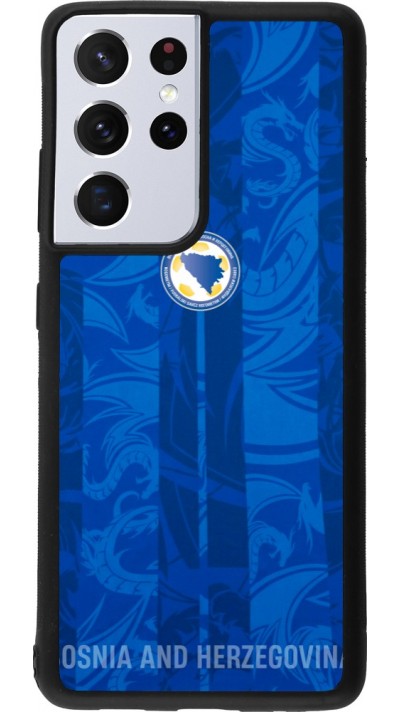 Coque Samsung Galaxy S21 Ultra 5G - Silicone rigide noir Maillot de football Bosnie-Herzégovine 2026 personnalisable