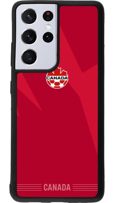 Coque Samsung Galaxy S21 Ultra 5G - Silicone rigide noir Maillot de football Canada 2026 personnalisable