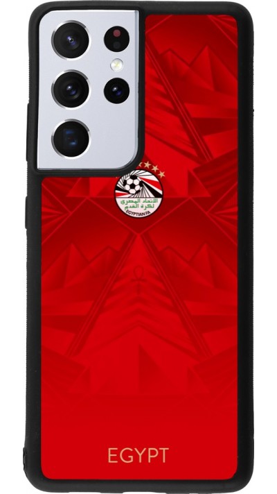 Coque Samsung Galaxy S21 Ultra 5G - Silicone rigide noir Maillot de football Égypte 2026 personnalisable