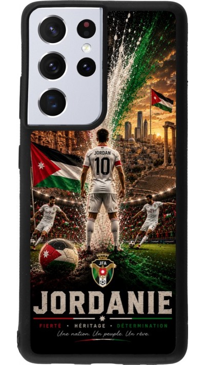 Coque Samsung Galaxy S21 Ultra 5G - Silicone rigide noir Football Jordanie splash 2026