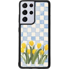 Coque Samsung Galaxy S21 Ultra 5G - Silicone rigide noir Blue vichy tulips Spring 2026