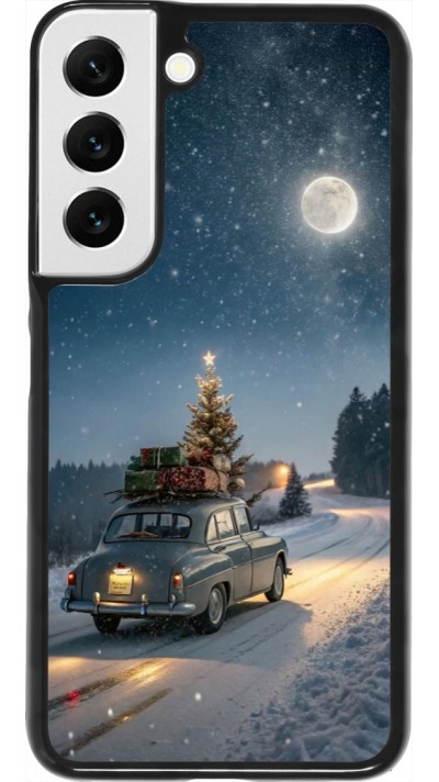 Samsung Galaxy S22 Case Hülle - Christmas 25 Car with Tree Xmas