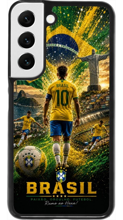 Samsung Galaxy S22 Case Hülle - Fussball Brasilien splash 2026