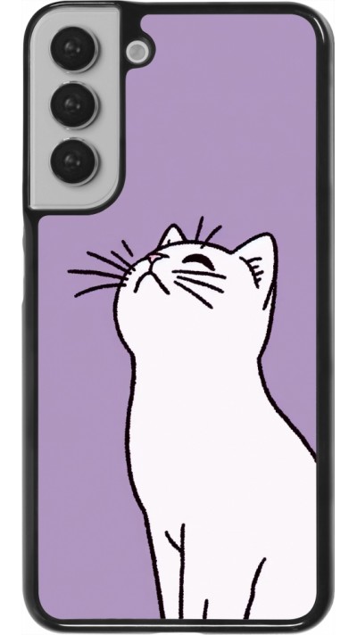 Coque Samsung Galaxy S22+ - Chat sur fond violet