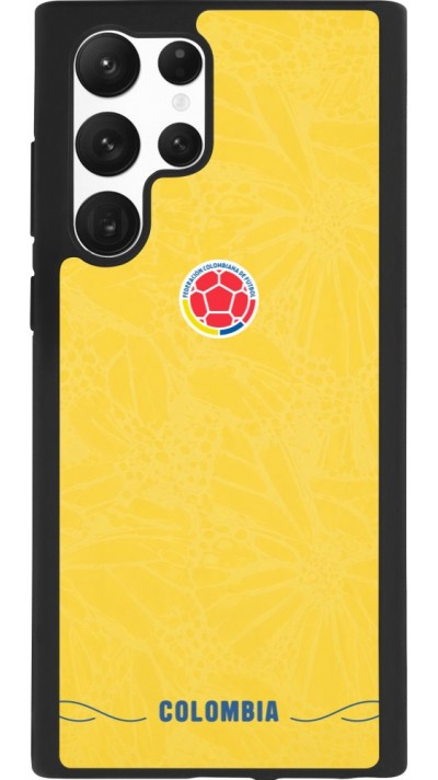 Coque Samsung Galaxy S22 Ultra - Silicone rigide noir Maillot de football Colombie 2026 personnalisable