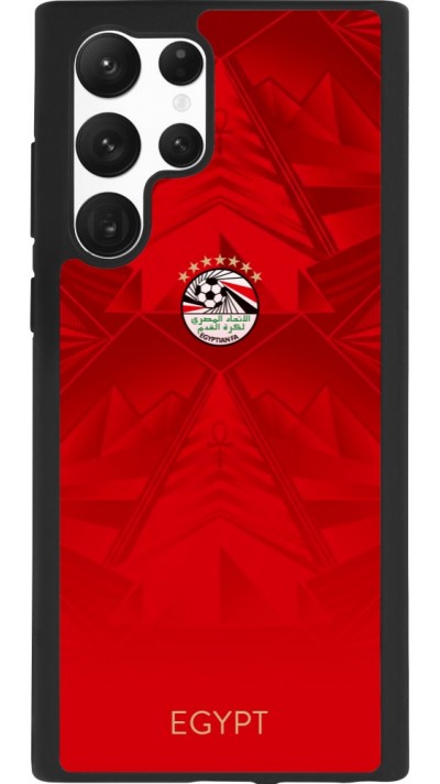 Coque Samsung Galaxy S22 Ultra - Silicone rigide noir Maillot de football Égypte 2026 personnalisable