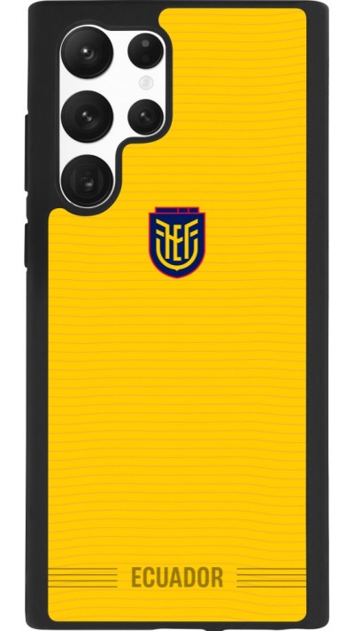 Coque Samsung Galaxy S22 Ultra - Silicone rigide noir Maillot de football Équateur 2026 personnalisable