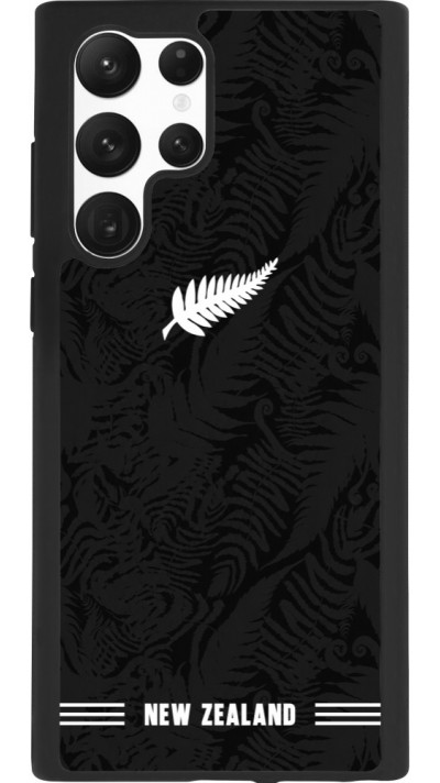 Coque Samsung Galaxy S22 Ultra - Silicone rigide noir Maillot de football Nouvelle-Zélande 2026 personnalisable