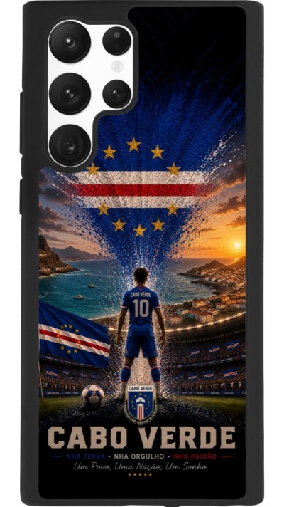 Coque Samsung Galaxy S22 Ultra - Silicone rigide noir Football Cap-Vert splash 2026