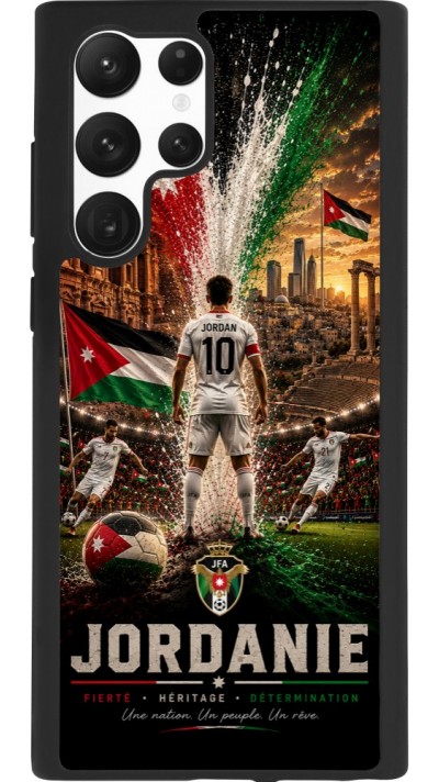 Coque Samsung Galaxy S22 Ultra - Silicone rigide noir Football Jordanie splash 2026
