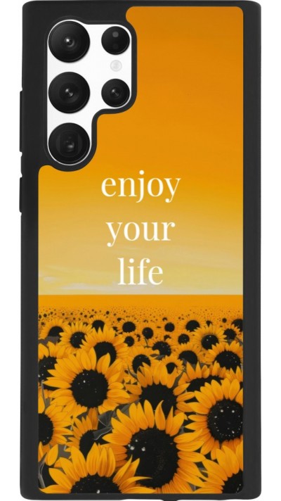 Coque Samsung Galaxy S22 Ultra - Silicone rigide noir Summer 2026 Enjoy your life