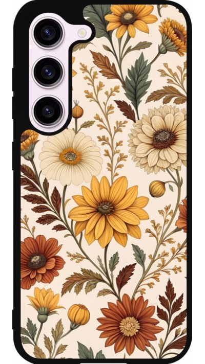 Coque Samsung Galaxy S23 - Silicone rigide noir Autumn 25 Flower pattern