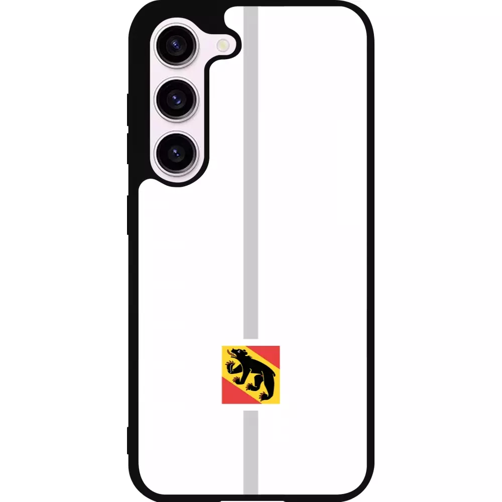Coque Samsung Galaxy S23 - Silicone rigide noir Canton BE blanc