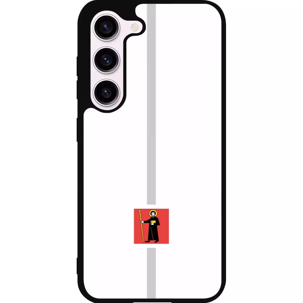 Coque Samsung Galaxy S23 - Silicone rigide noir Canton GL blanc