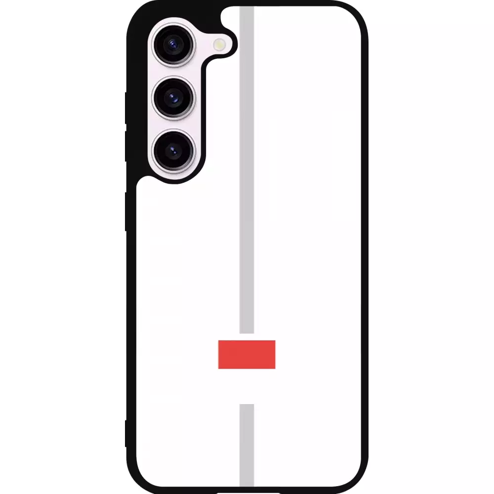 Coque Samsung Galaxy S23 - Silicone rigide noir Canton SO blanc