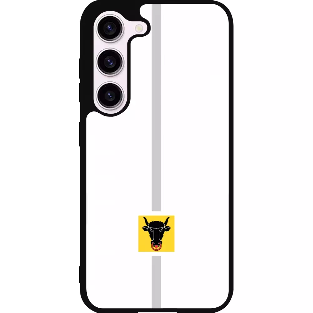Coque Samsung Galaxy S23 - Silicone rigide noir Canton UR blanc