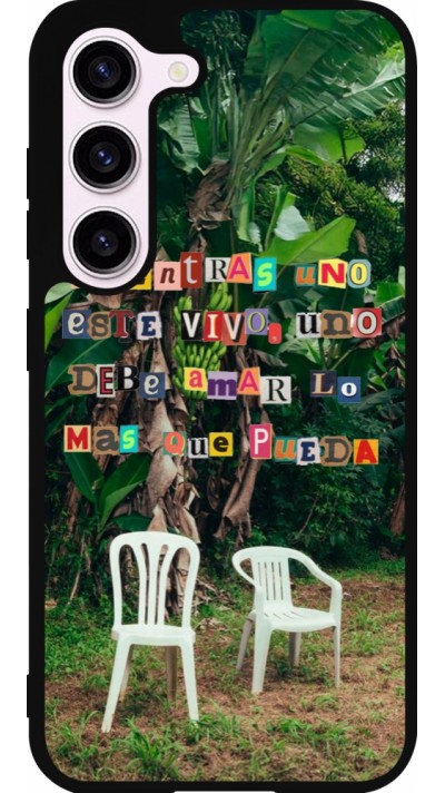 Samsung Galaxy S23 Case Hülle - Silikon schwarz Chairs DTMF