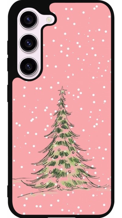 Samsung Galaxy S23 Case Hülle - Silikon schwarz Christmas 25 Pink Tree