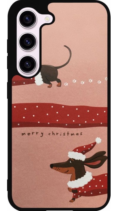 Samsung Galaxy S23 Case Hülle - Silikon schwarz Christmas 25 Teckel Merry Xmas