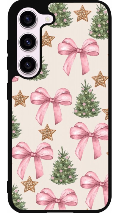 Samsung Galaxy S23 Case Hülle - Silikon schwarz Christmas 25 Vintage Ribbons
