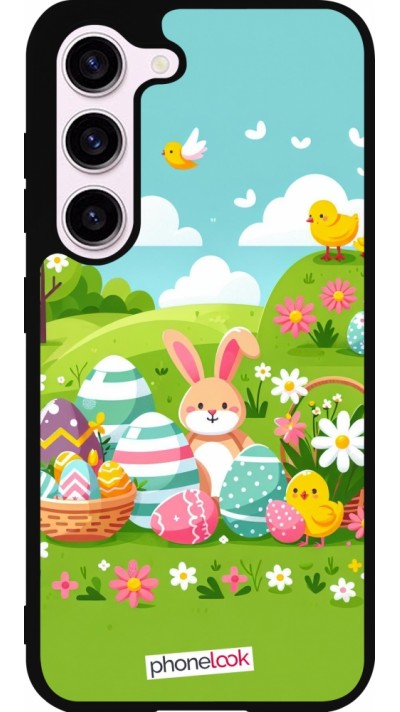 Coque Samsung Galaxy S23 - Silicone rigide noir Easter 2025 Green