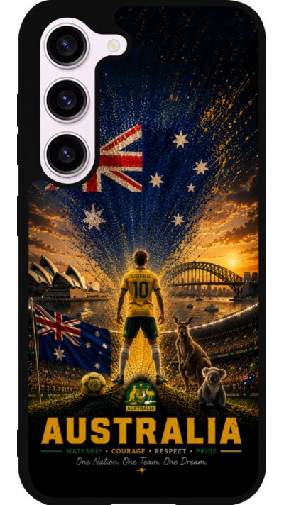 Samsung Galaxy S23 Case Hülle - Silikon schwarz Fussball Australien splash 2026