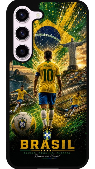 Samsung Galaxy S23 Case Hülle - Silikon schwarz Fussball Brasilien splash 2026