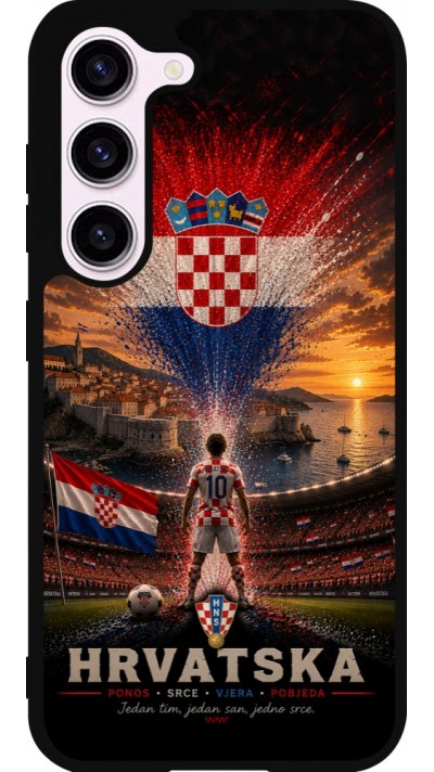 Samsung Galaxy S23 Case Hülle - Silikon schwarz Fussball Kroatien splash 2026