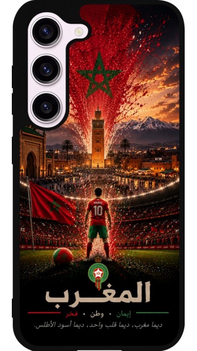 Samsung Galaxy S23 Case Hülle - Silikon schwarz Fussball Marokko splash 2026