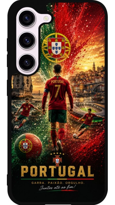 Samsung Galaxy S23 Case Hülle - Silikon schwarz Fussball Portugal splash 2026