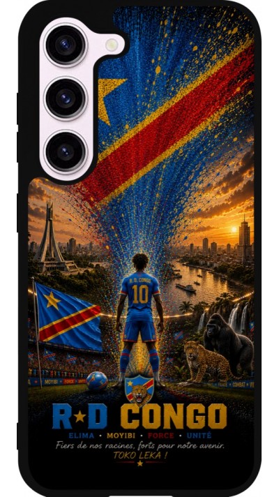 Samsung Galaxy S23 Case Hülle - Silikon schwarz Fussball Demokratische Republik Kongo splash 2026