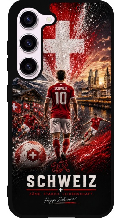 Samsung Galaxy S23 Case Hülle - Silikon schwarz Fussball Schweiz splash 2026