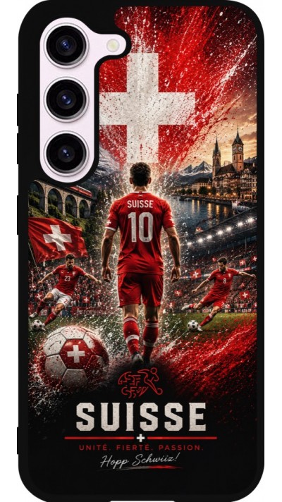Samsung Galaxy S23 Case Hülle - Silikon schwarz Fussball Suisse splash 2026