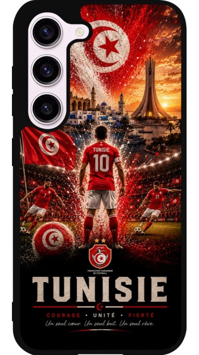 Samsung Galaxy S23 Case Hülle - Silikon schwarz Fussball Tunesien splash 2026