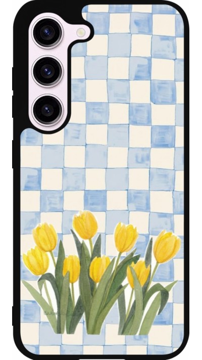 Samsung Galaxy S23 Case Hülle - Silikon schwarz Blue vichy tulips Spring 2026