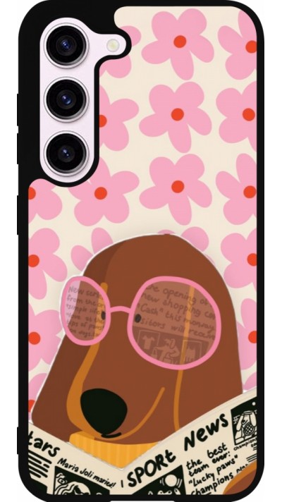 Samsung Galaxy S23 Case Hülle - Silikon schwarz Dog with newspaper Spring 2026