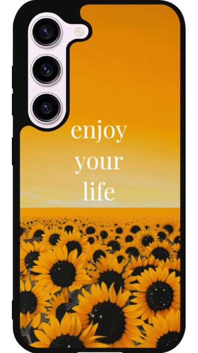 Samsung Galaxy S23 Case Hülle - Silikon schwarz Summer 2026 Enjoy your life