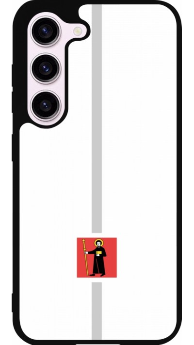 Coque Samsung Galaxy S23 FE - Silicone rigide noir Canton GL blanc