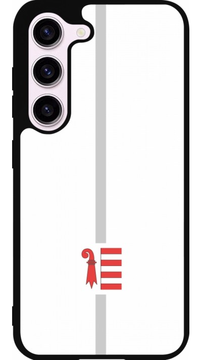 Coque Samsung Galaxy S23 FE - Silicone rigide noir Canton JU blanc
