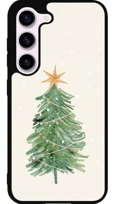 Samsung Galaxy S23 FE Case Hülle - Silikon schwarz Christmas 25 Sketch Tree