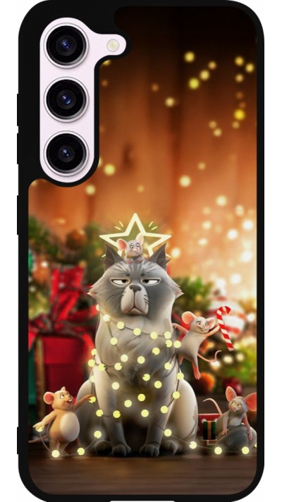 Samsung Galaxy S23 FE Case Hülle - Silikon schwarz Christmas 25 Xmas Cat