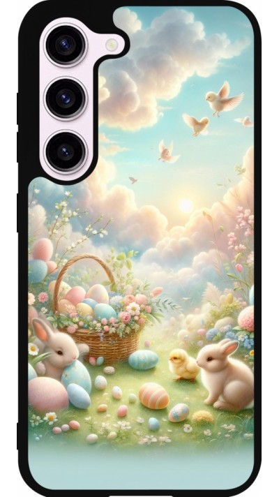 Coque Samsung Galaxy S23 FE - Silicone rigide noir Easter 2025 Pastel Pâques