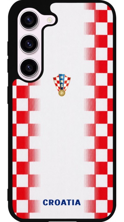 Coque Samsung Galaxy S23 FE - Silicone rigide noir Maillot de football Croatie 2026 personnalisable
