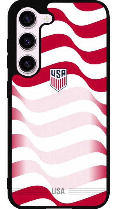 Coque Samsung Galaxy S23 FE - Silicone rigide noir Maillot de football États-Unis 2026 personnalisable
