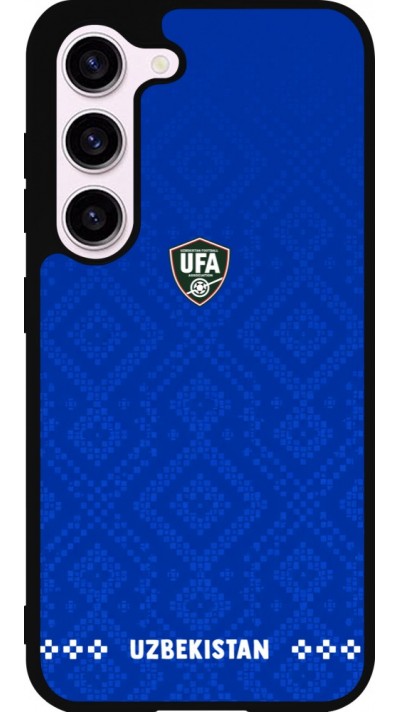 Coque Samsung Galaxy S23 FE - Silicone rigide noir Maillot de football Ouzbékistan 2026 personnalisable
