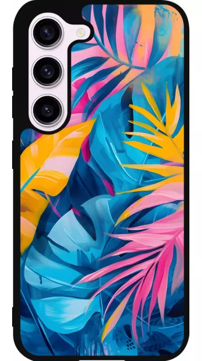 Coque Samsung Galaxy S23 FE - Silicone rigide noir Palms Blue