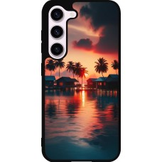 Coque Samsung Galaxy S23 FE - Silicone rigide noir Paradis Maldives