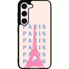 Coque Samsung Galaxy S23 FE - Silicone rigide noir Paris Pink Print