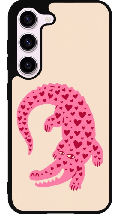 Coque Samsung Galaxy S23 FE - Silicone rigide noir Pink crocodile 2026