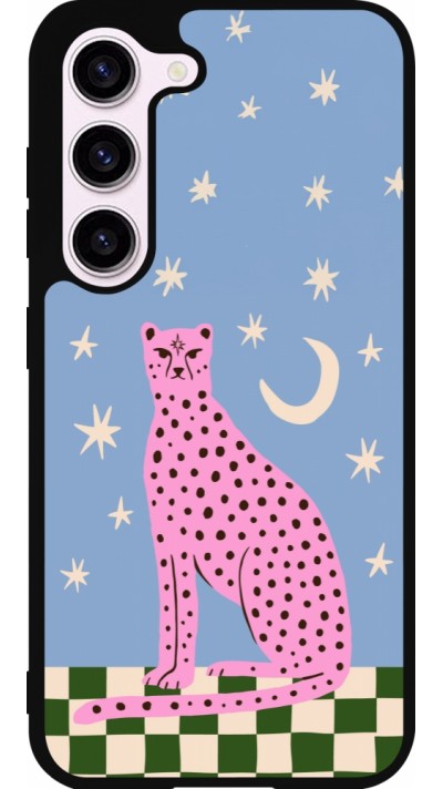 Coque Samsung Galaxy S23 FE - Silicone rigide noir Pink leopard with stars 2026
